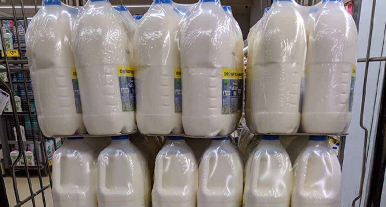 The shopper was furious at the heat shrink wrap being used to package the milk.