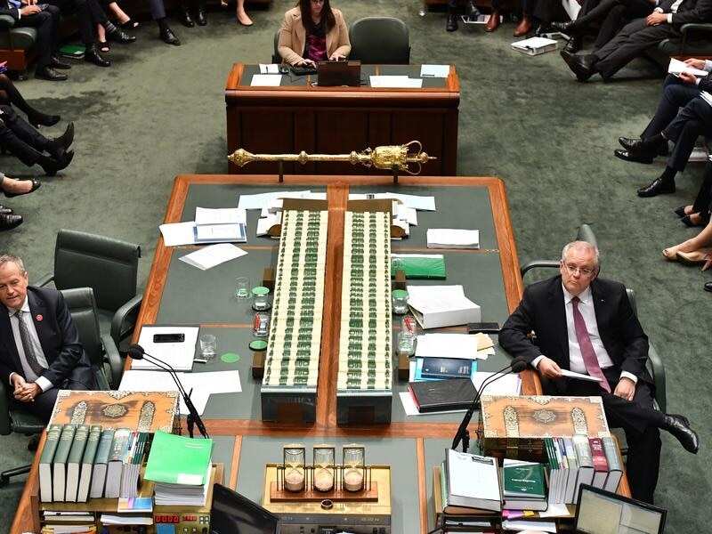 Bill Shorten and Scott Morrison in parliament.