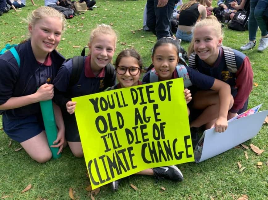 Protesters at the Global Strike 4 Climate rally in Sydney. 