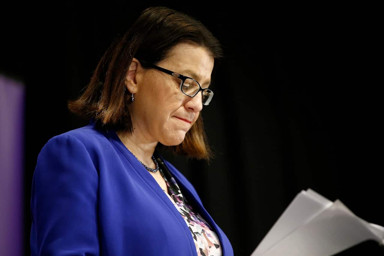 Health Minister Jenny Mikakos teared up during Tuesday's briefing