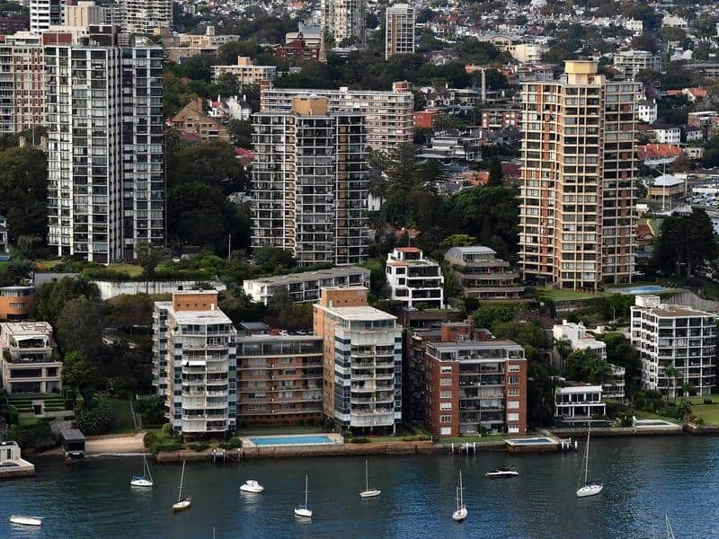 Waterfront properties in Darling Point, Sydney.
