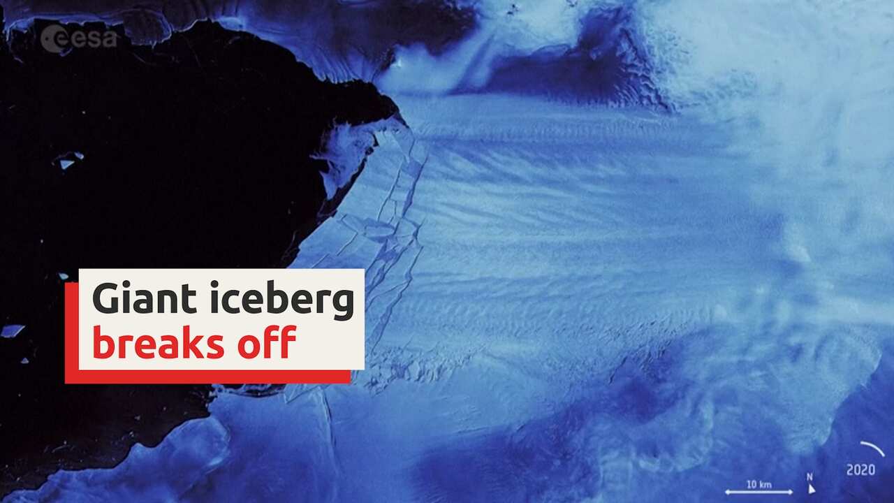 Giant iceberg breaks off Pine Island glacier in Antarctic