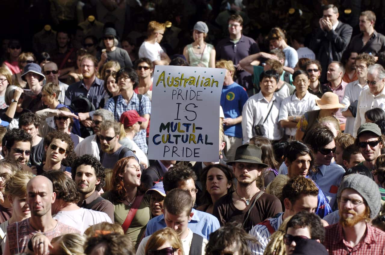 An anti-racism protest held in Melbourne a week after the 2005 Cronulla riots.