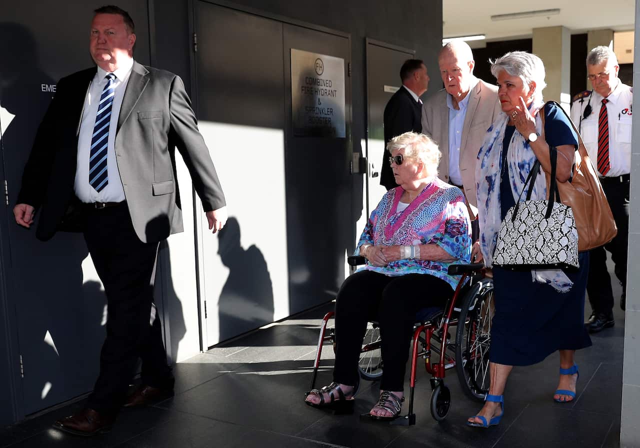 Jenny Rimmer, mother of Jane Rimmer arrives at the Supreme Court of Western Australia in Perth.