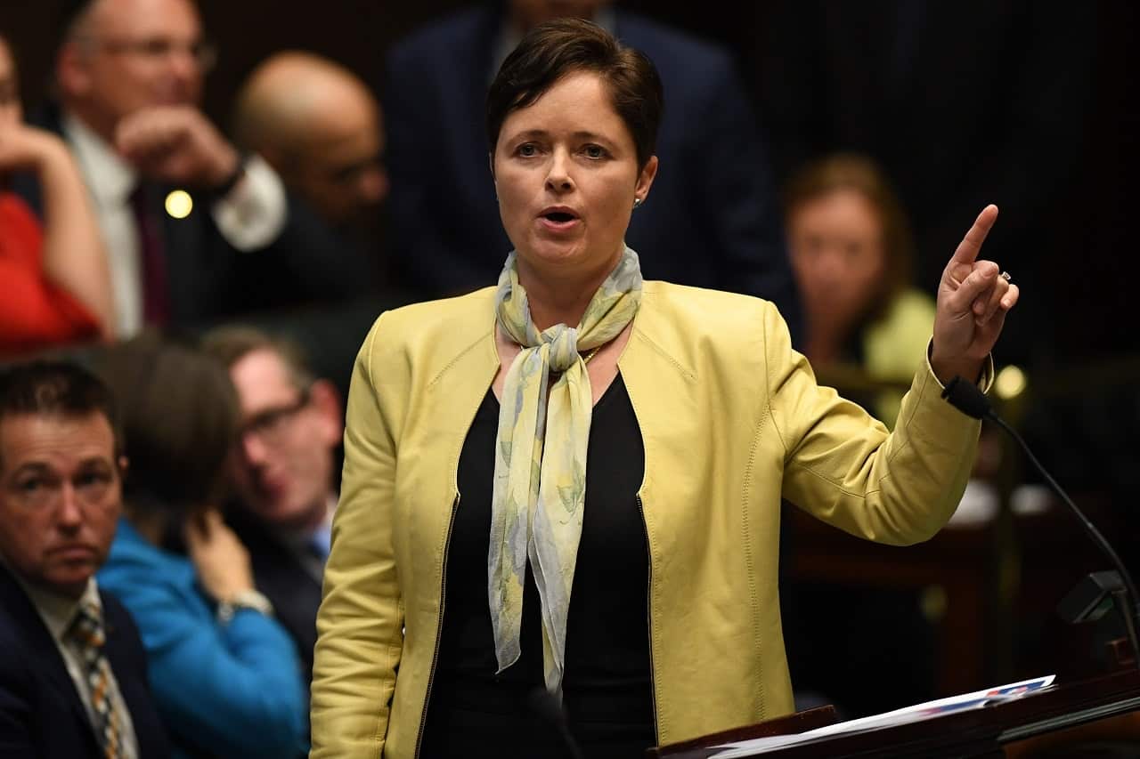 Tanya Davies speaks during Question Time.