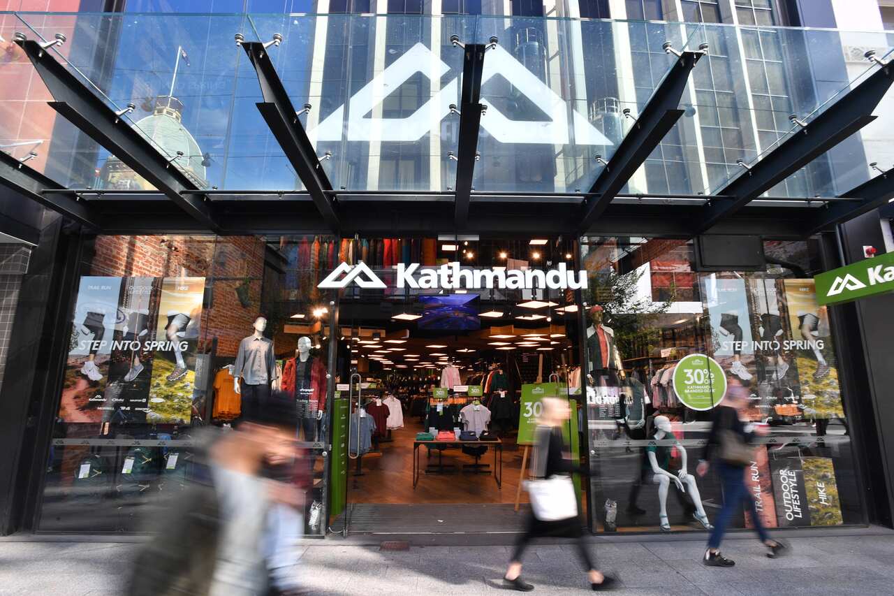 A generic view of the Kathmandu signage and  store in Adelaide.