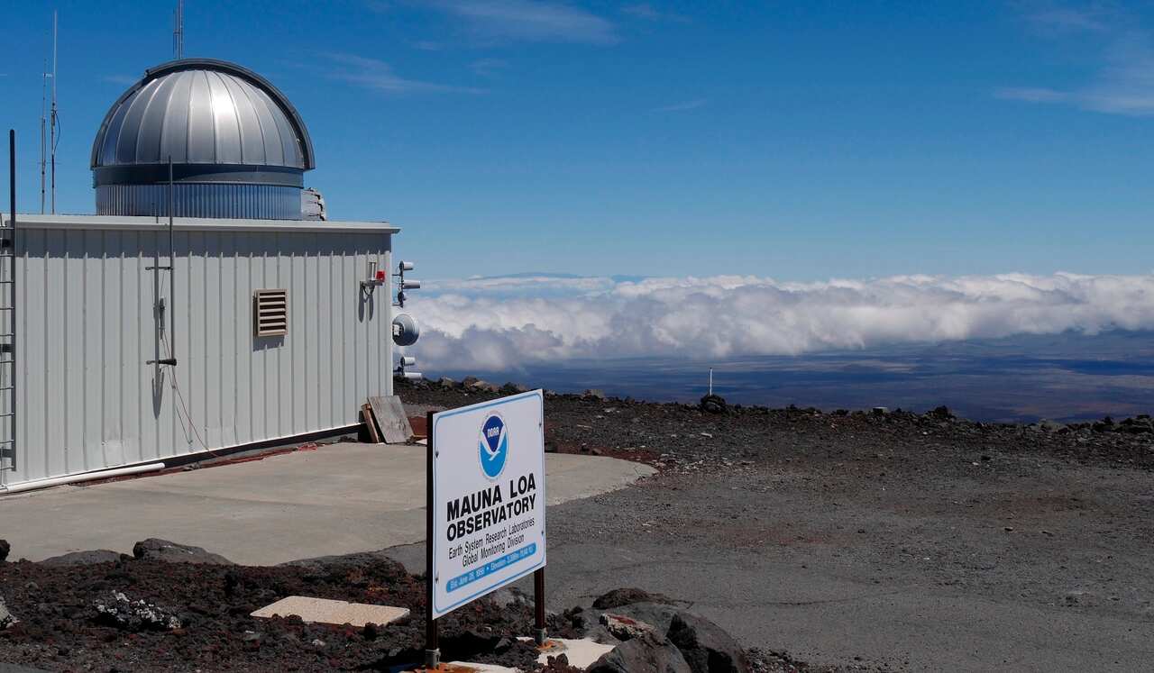 The Mauna Loa Atmospheric Baseline Observatory is located on Hawaii's largest mountain.