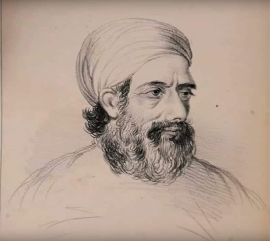 A portrait of Fakir Azizuddin, the Foreign Minister of Maharaja Ranjit Singh's kingdom