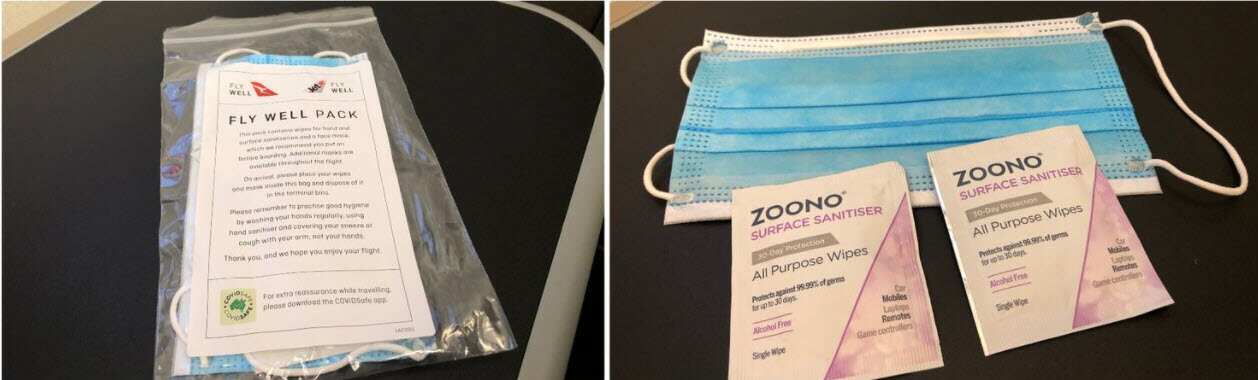 旅客登機前獲分發口罩。