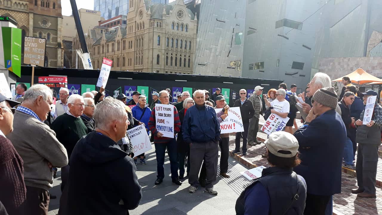 Many Greek Australian were among today's "Fair Go" demonstration on Federation Square in Melbourne 