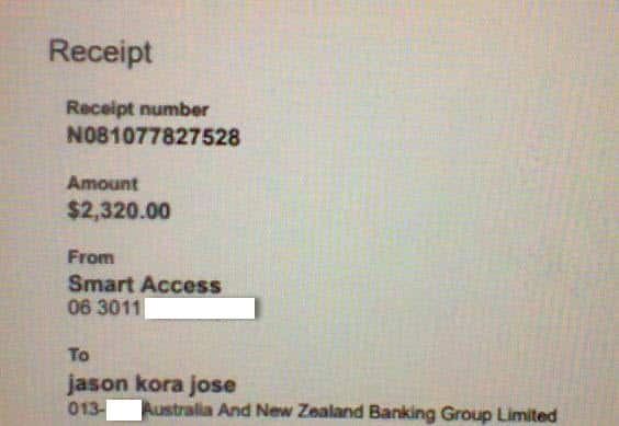 fake bank receipt