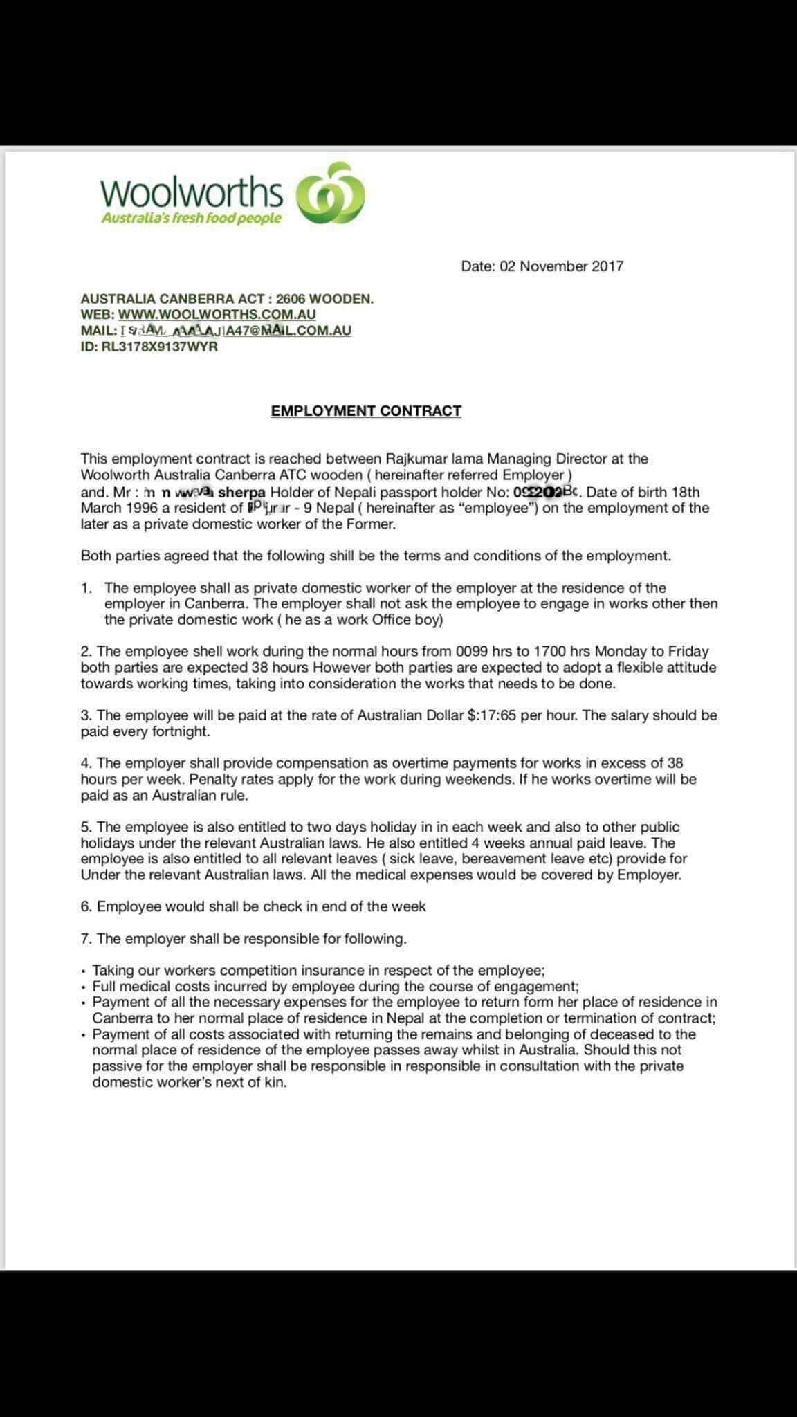 Fake employment letter allegedly created to defraud