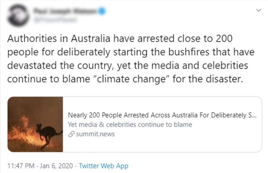 fake news bushfire