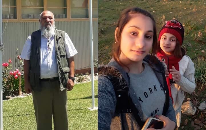 Shamo Silo (L) and his daughters Viyan and Iman. 