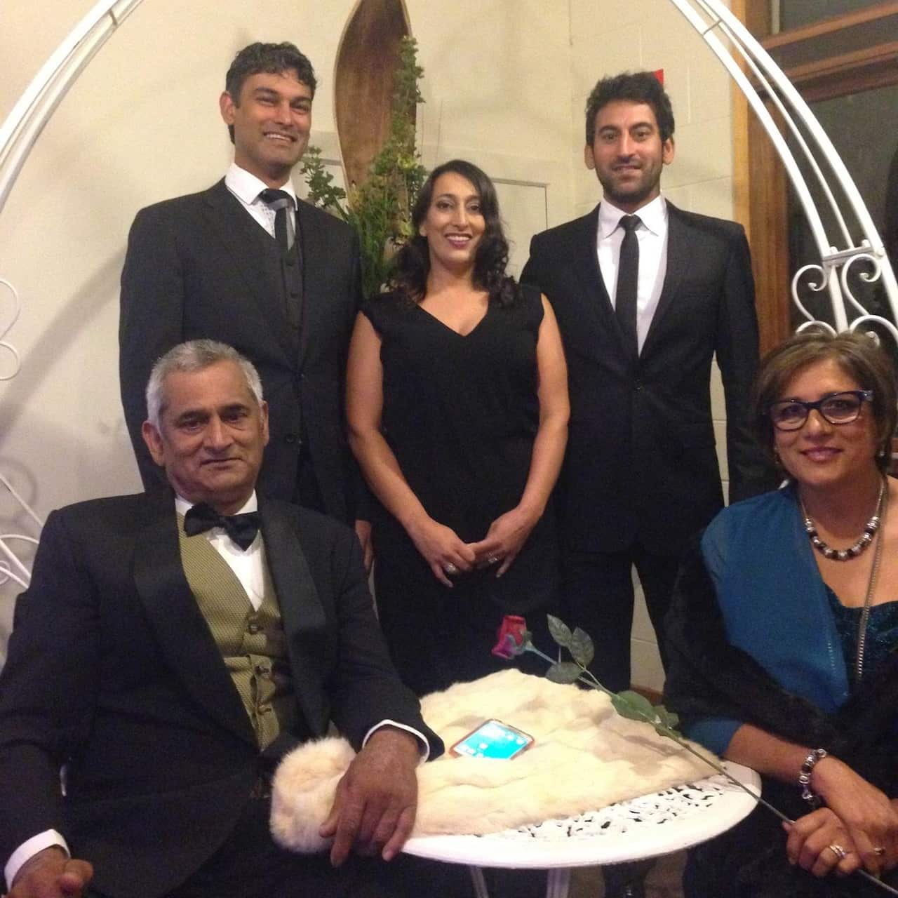 The Sondhu family – Mr and Ms Sondhu (sitting); Jason, Belinda and Phillip.