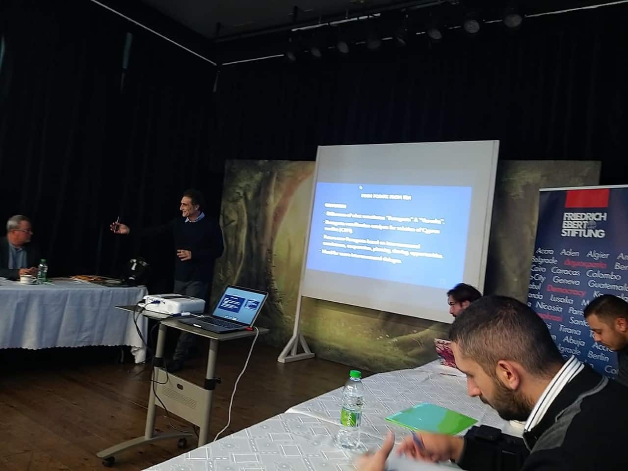 Dr Michael during the talks 