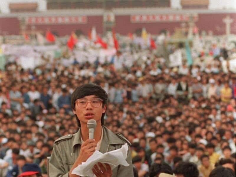 Student protest in Tiananmen Square in May, 1989.