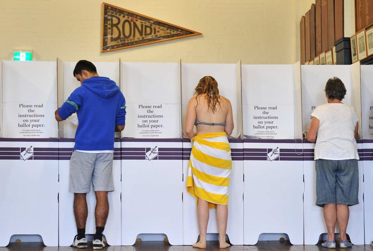 Voters at Bondi Surf Bathers Life Saving Club.