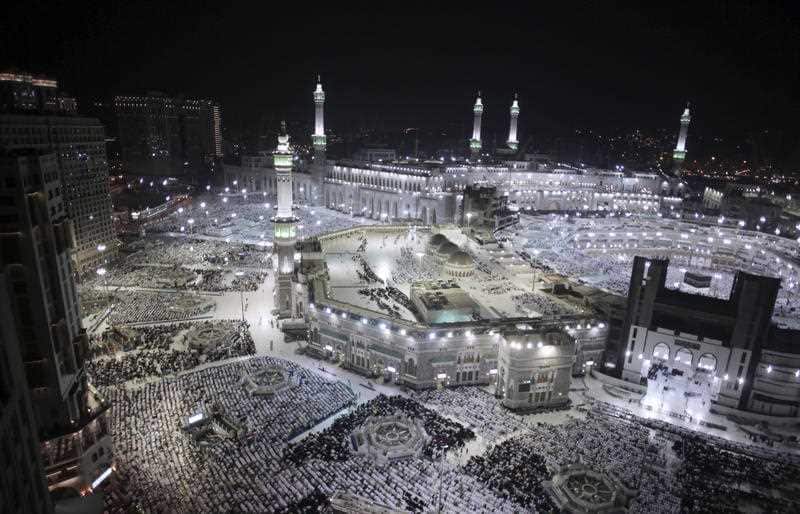 Muslim pilgrims pray at the Grand Mosque, ahead of the annual Hajj pilgrimage in the Muslim holy city of Mecca, Saudi Arabia, Tuesday, Aug. 29, 2017.