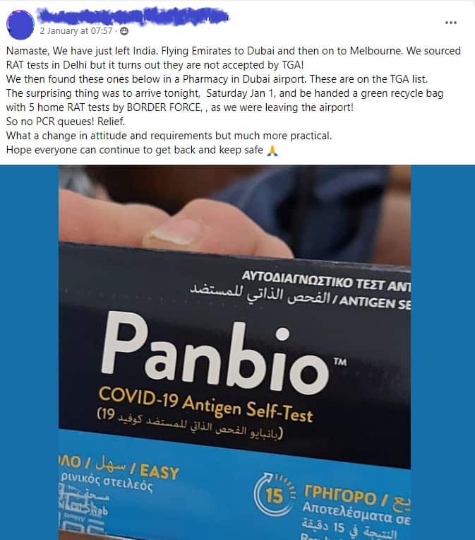 International travellers have shared their experience on Facebook. 