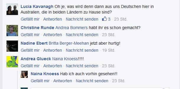 Kommentare zum Thema auf Facebook