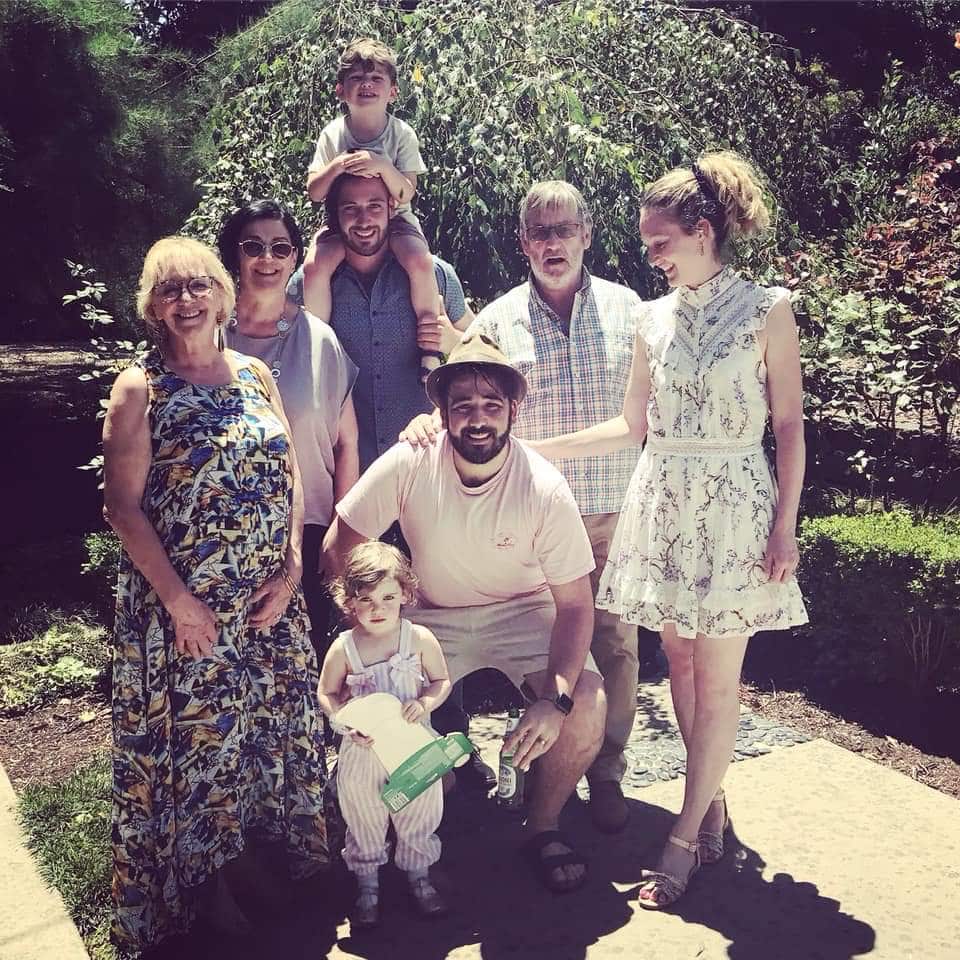 Paula (wearing sunglasses) and family