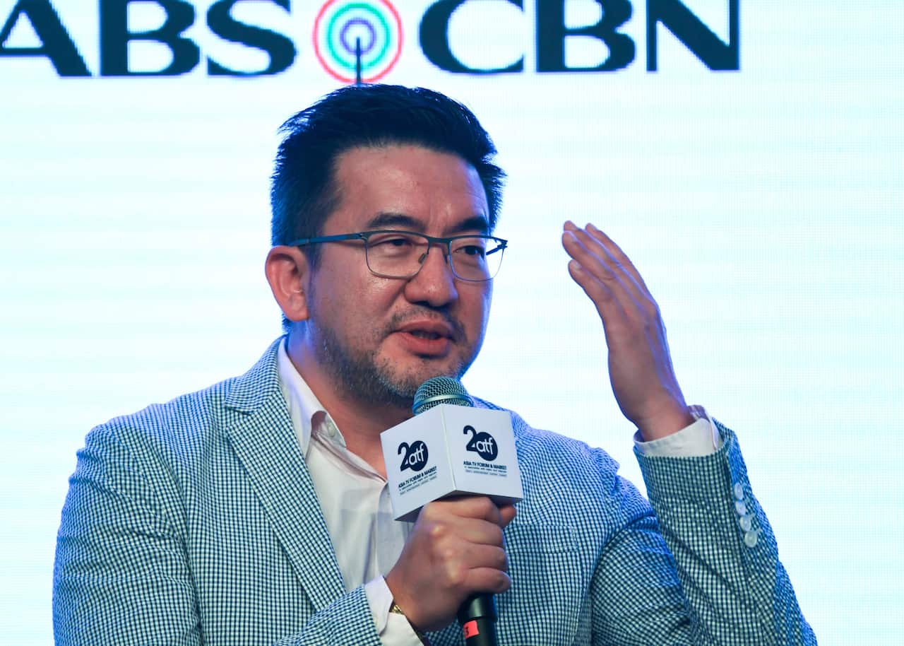 Jay Lin, CEO of Portico Media and Founder of GagaOOLala speaks to the audience during Asia Tv Forum & Market conference in Singapore.