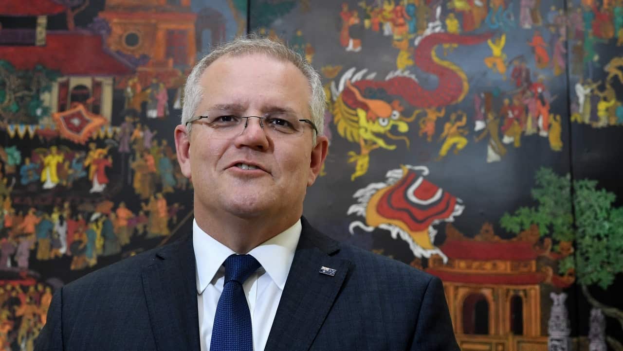 Australian Prime Minister Scott Morrison in Hanoi, Vietnam ahead of his trip to the G7 summit.