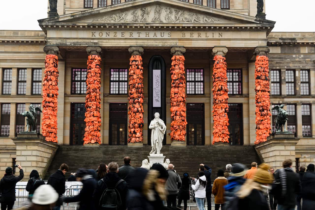Ai Wei Wei's life jacket installation in Germany