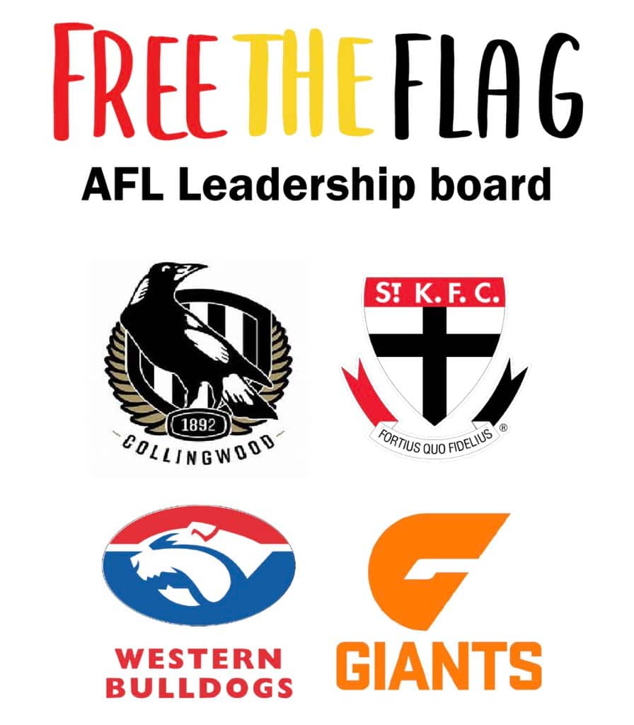 AFL clubs have joined the Free the Flag campaign