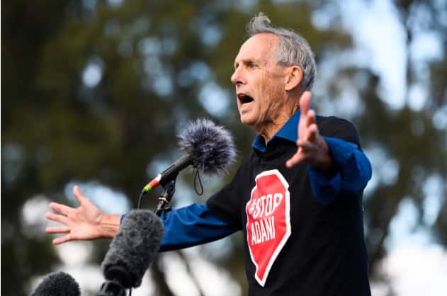 Bob Brown is opposing the Adani coal mine proposed in Queensland and a wind farm project in Tasmania.
