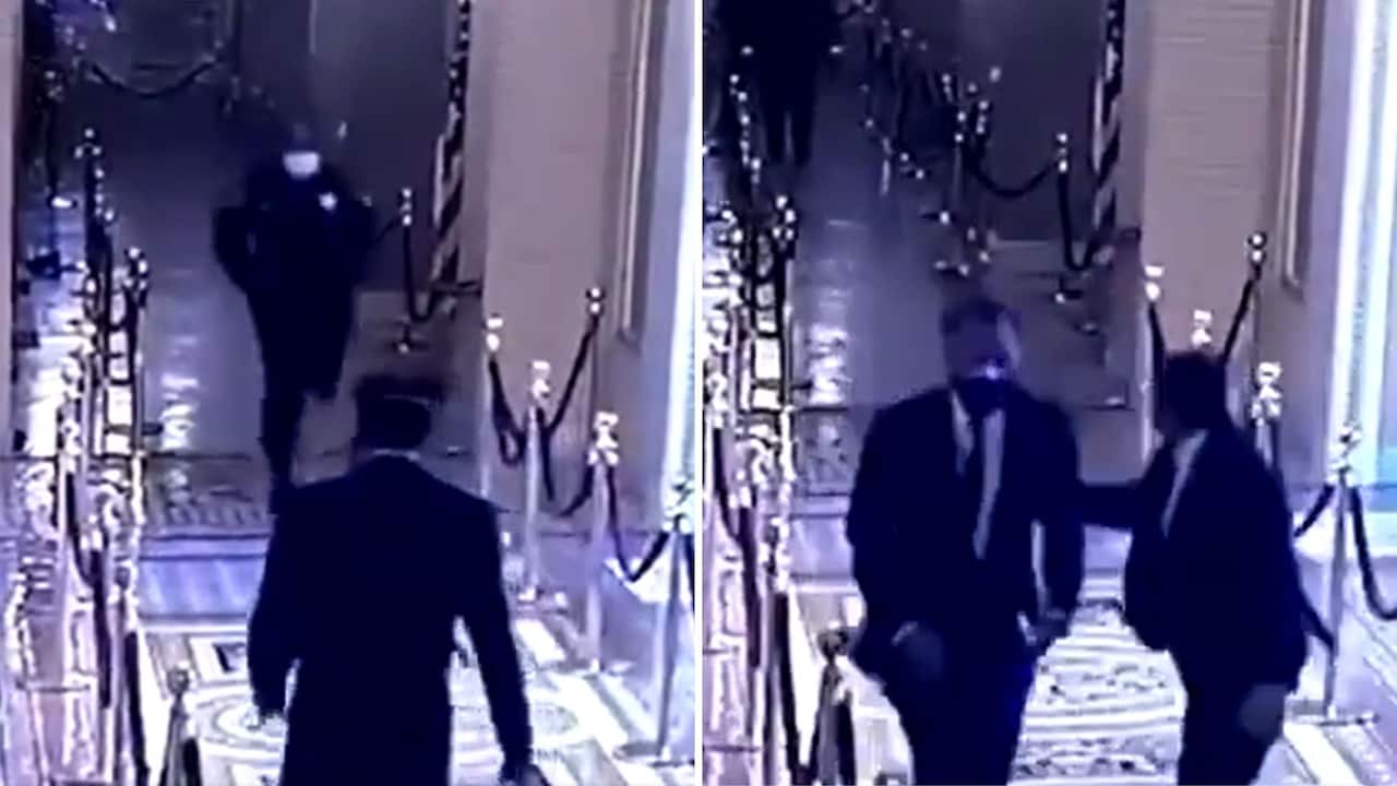 Security footage from the Capitol building on 6 January was released as part of Donald Trump's impeachment trial. 