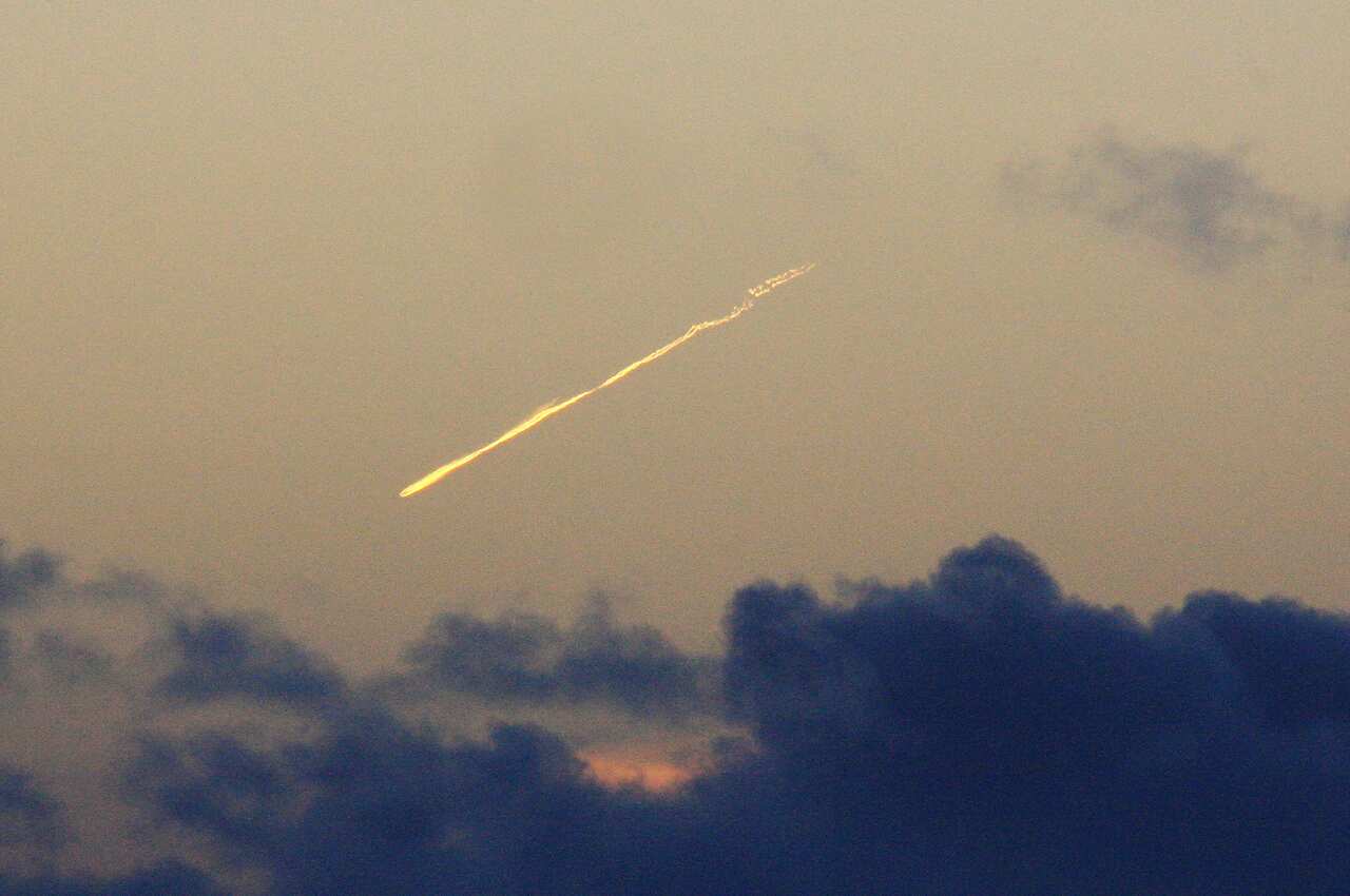 A sighting of Tiangong 1 as it re-enters the Earth's atmosphere. 