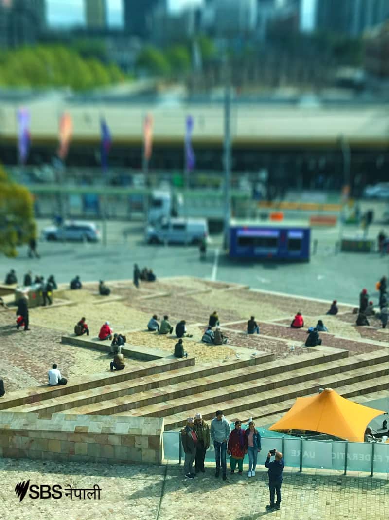 Nepali in Fed Sq Melbourne