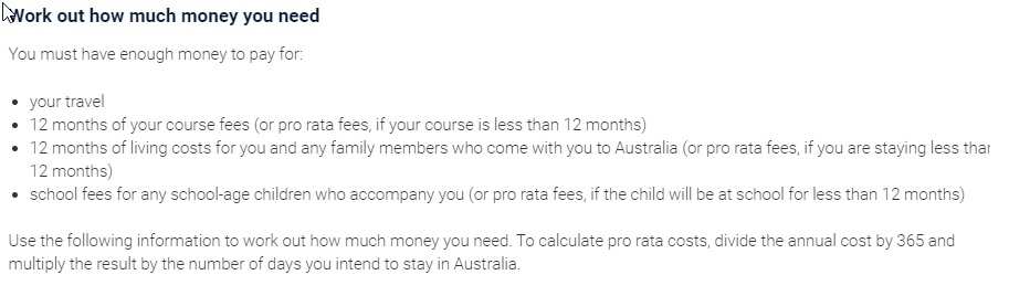 Department of Immigration website on international student warranty