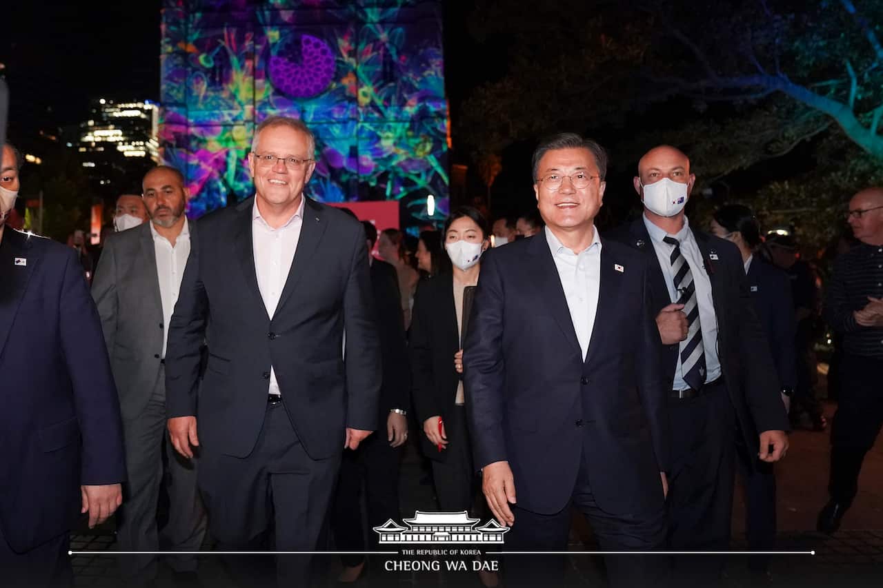 Moon Jae-in and Scott Morrison