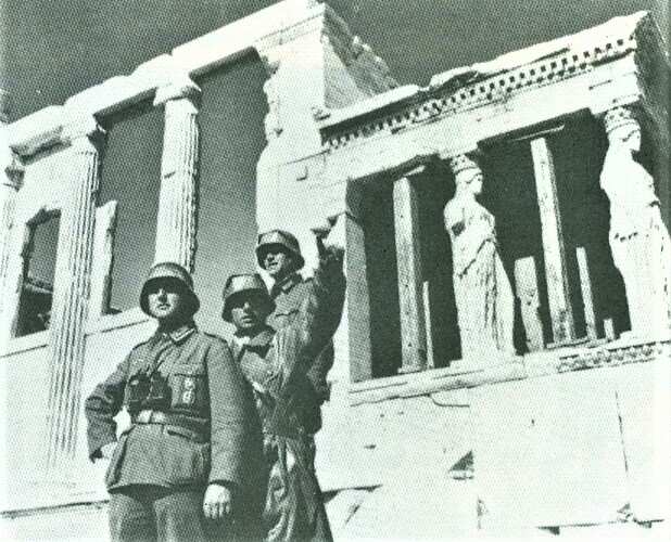 Nazi soldiers on Acropolis, Athens. 