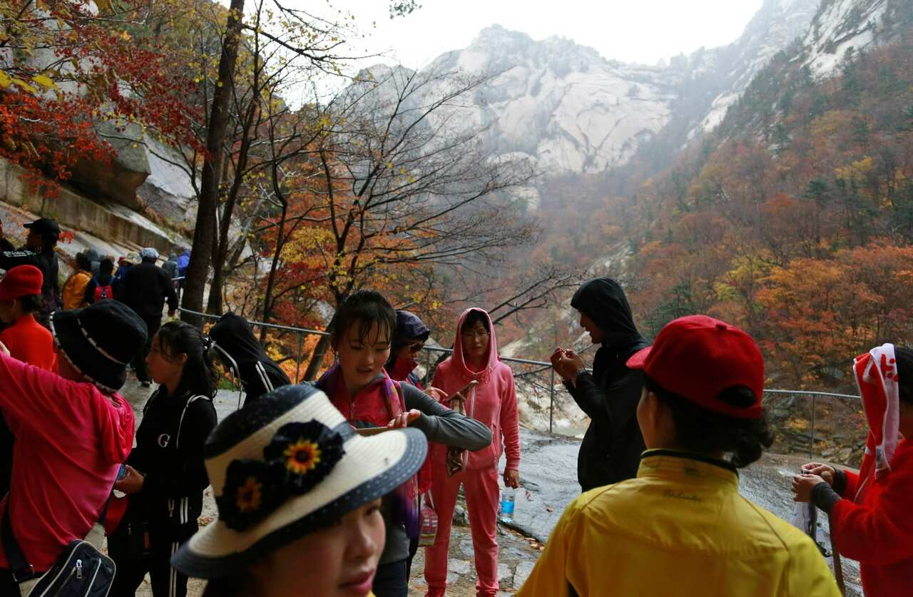 Oct. 23, 2018, file photo, tourists visit Mount Kumgang in North Korea.