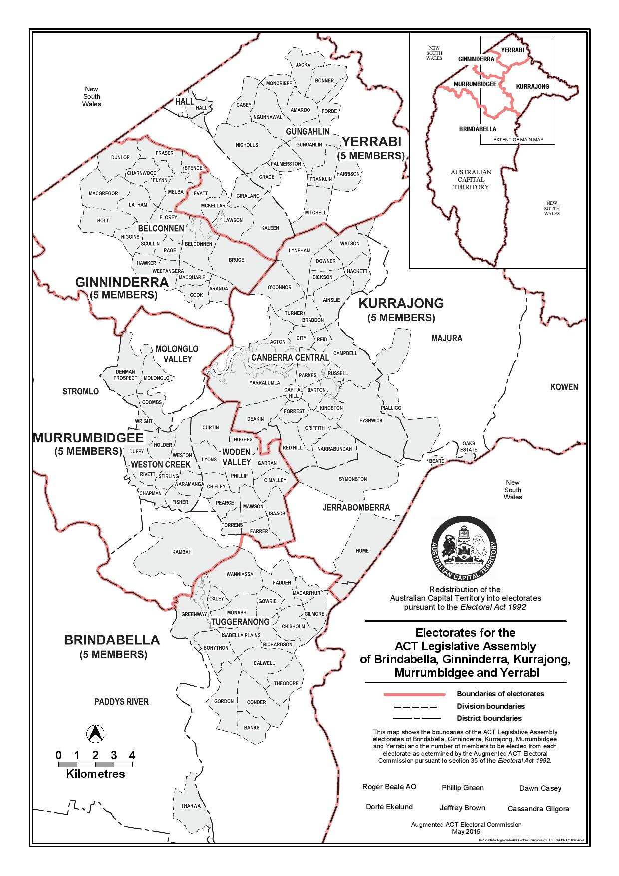 A map of the electorate boundaries to be used for the 2020 election