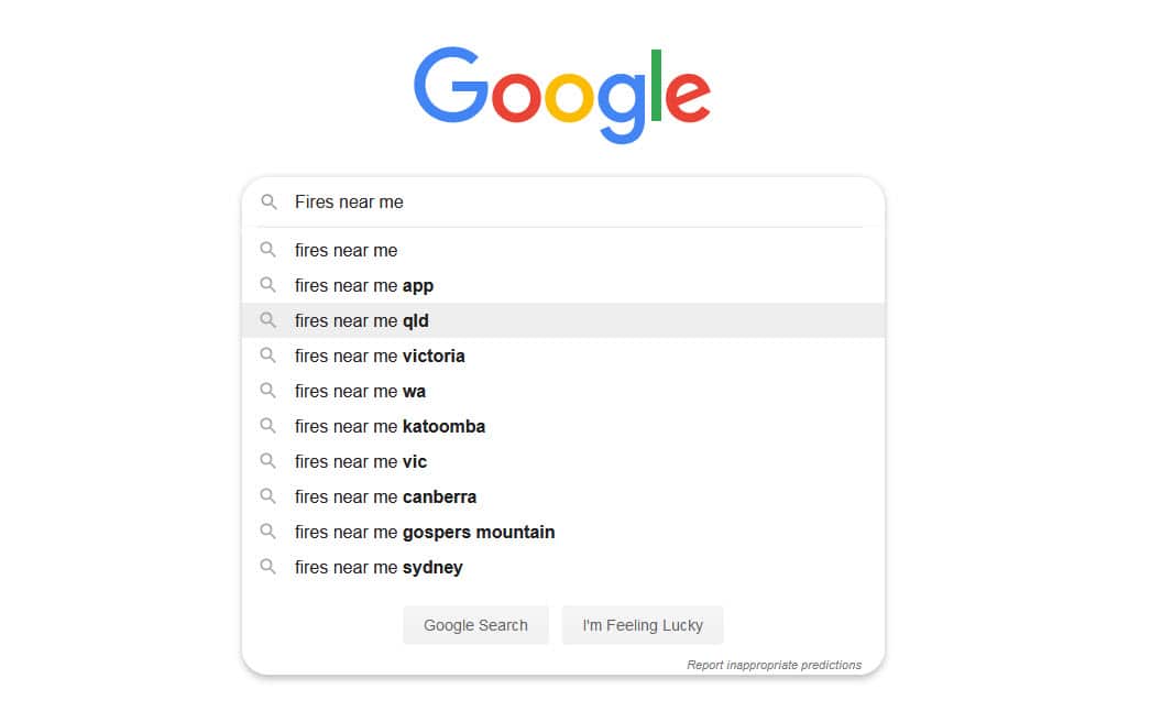 What did Australia Google in 2019?