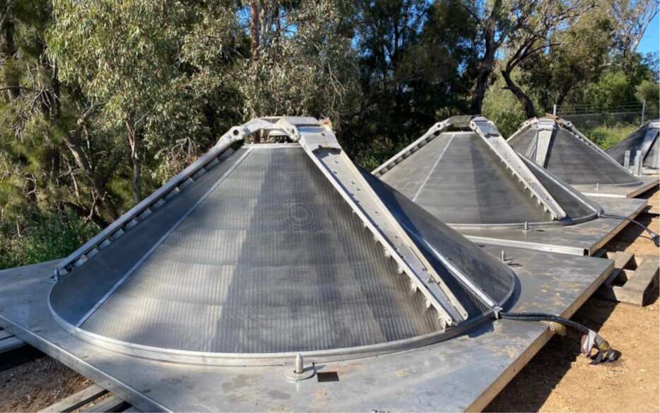 fish screens vor der Installation