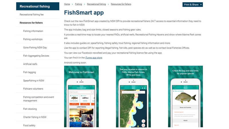 Check out the new FishSmart app created by NSW DPI.