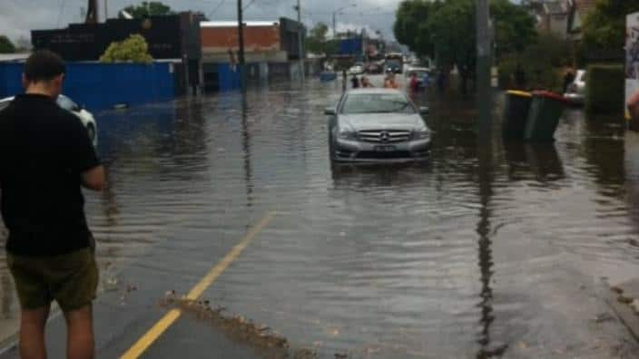 Image of flooded roads in Melbourne, via Eli Greenblat
