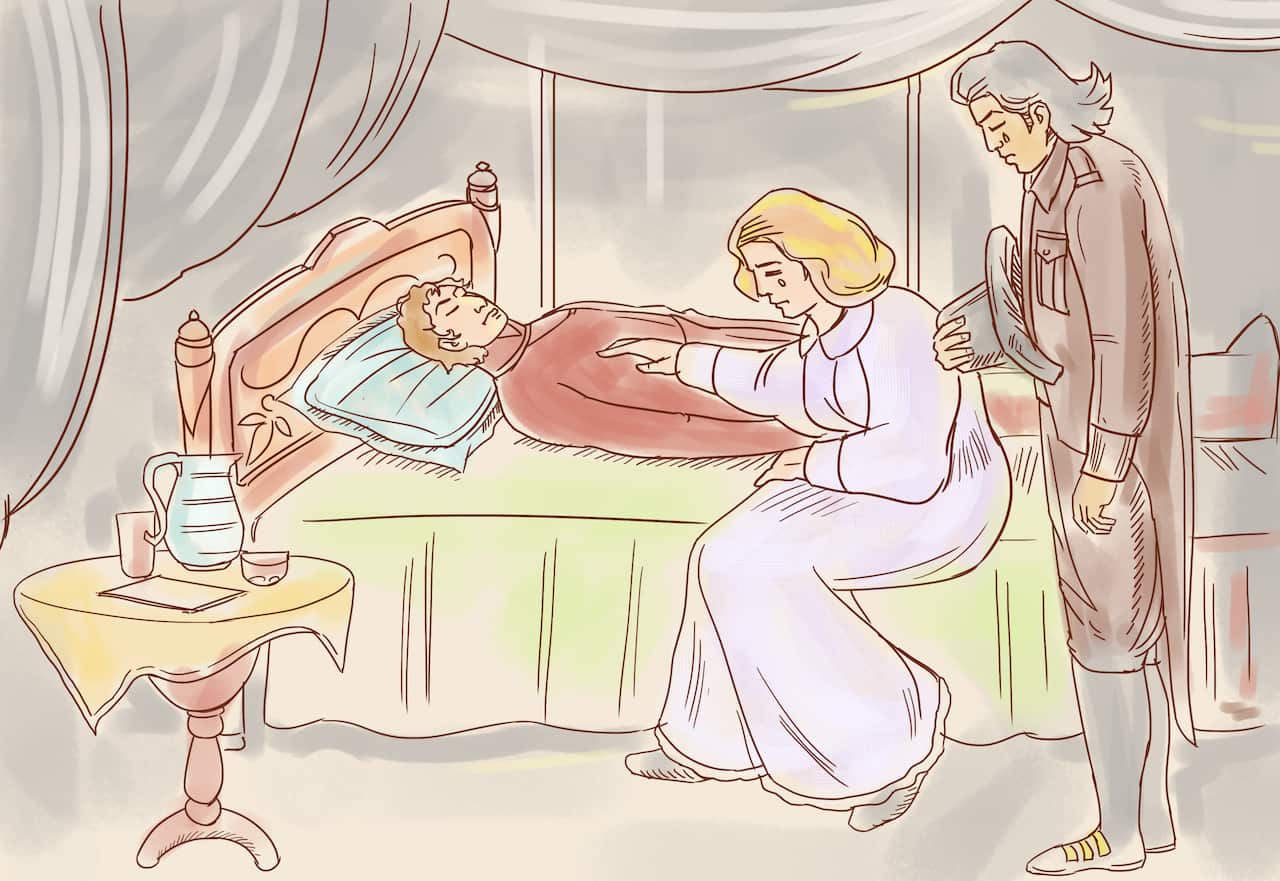 Artist's illustration of Macquarie’s last moments in London on 1 July 1824.