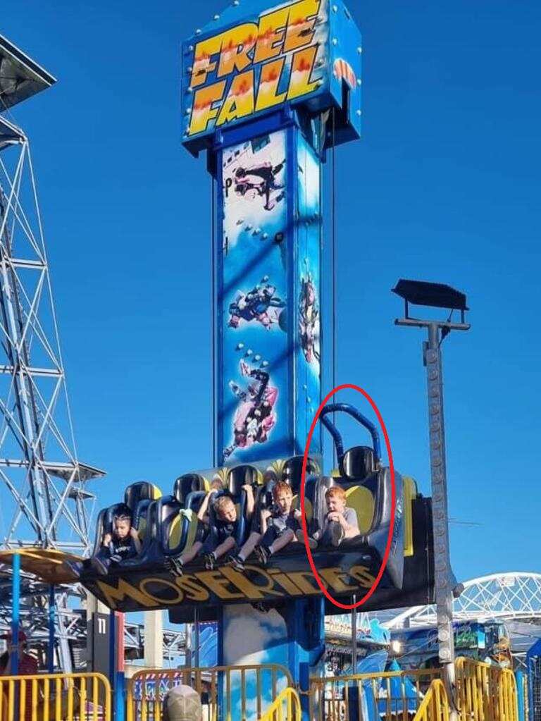 An onlooker captured a photo of the near-miss incident as it unfolded