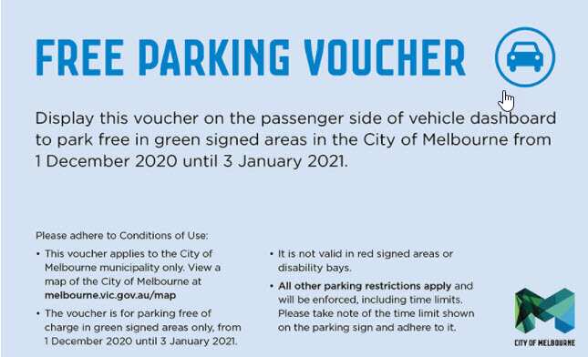 Free parking voucher