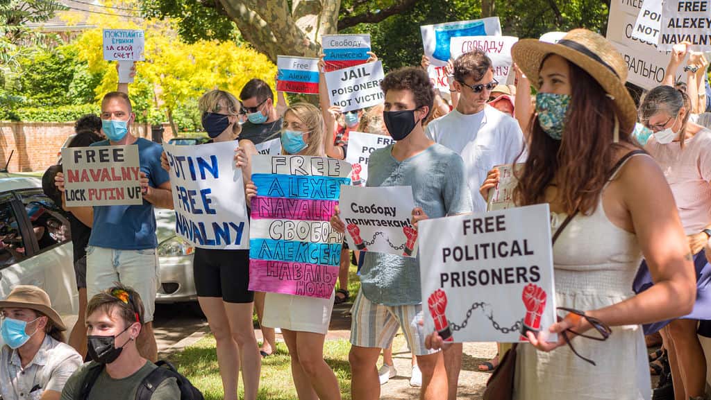 Protest against Navalny's detention in Sydney, 23.01.21