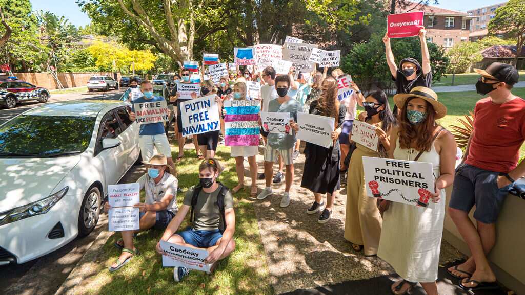 Protest against Navalny's detention in Sydney, 23.01.21