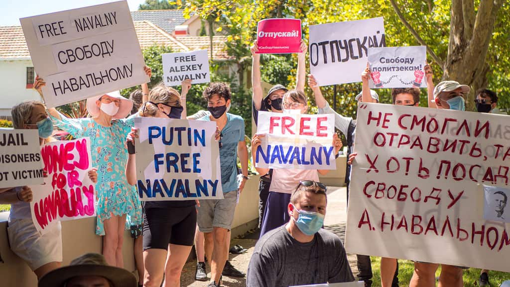 Protest against Navalny's detention in Sydney, 23.01.21