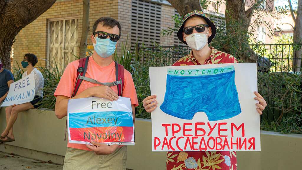 Protest against Navalny's detention in Sydney, 23.01.21